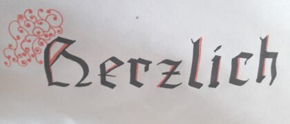 kalligraphie 420x180 - Kurs: Kreative weihnachtliche Glückwunschkarten